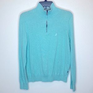 mens knitted nautica sweater zip up vintage